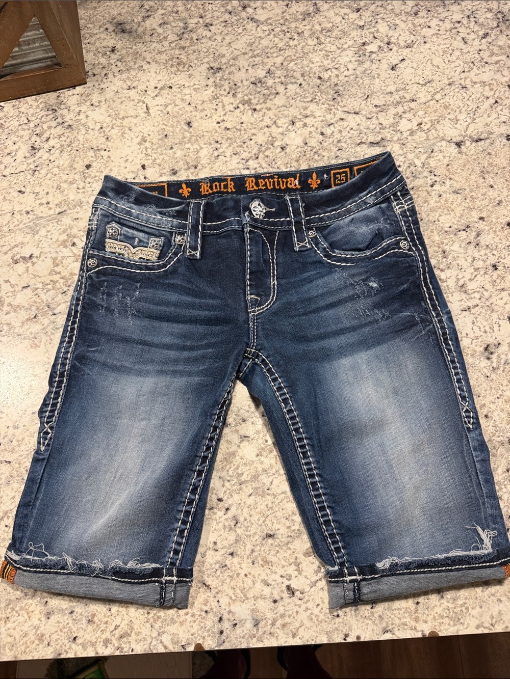 Rock Revival Women's Dark Wash Boyfriend Denim Shorts